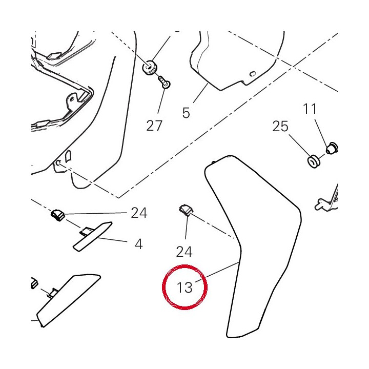 Cache radiateur gauche — réf. 4801C581AA | Ducati Store
