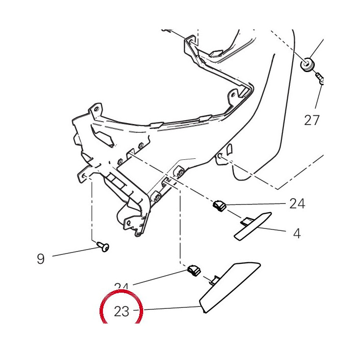 Cover ala gauche 4801C911A — réf. 4801C911A | Ducati Store