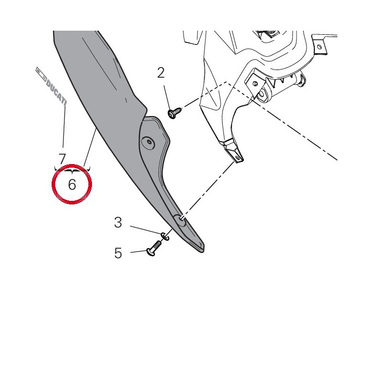 Panneau lateral droit — réf. 482P2471AE | Ducati Store