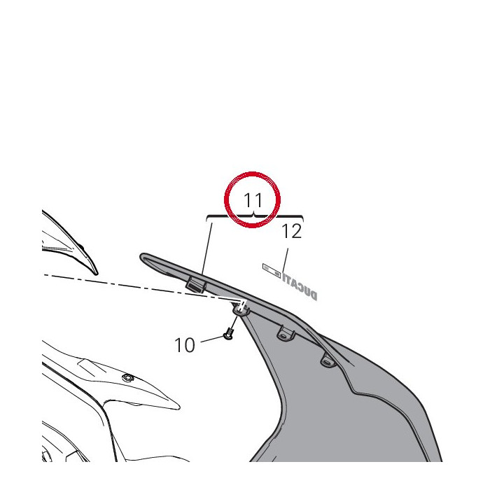 Panneau lateral gauche — réf. 482P2461AE | Ducati Store