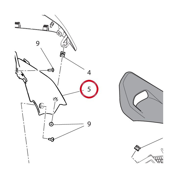 Joue interne gauche — réf. 4801C601A | Ducati Store