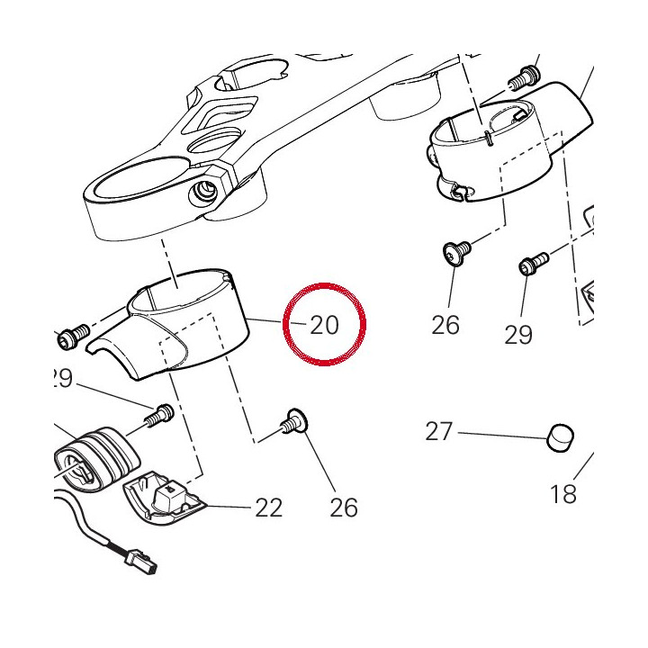 Support clignotant droite — réf. 8291I991A | Ducati Store