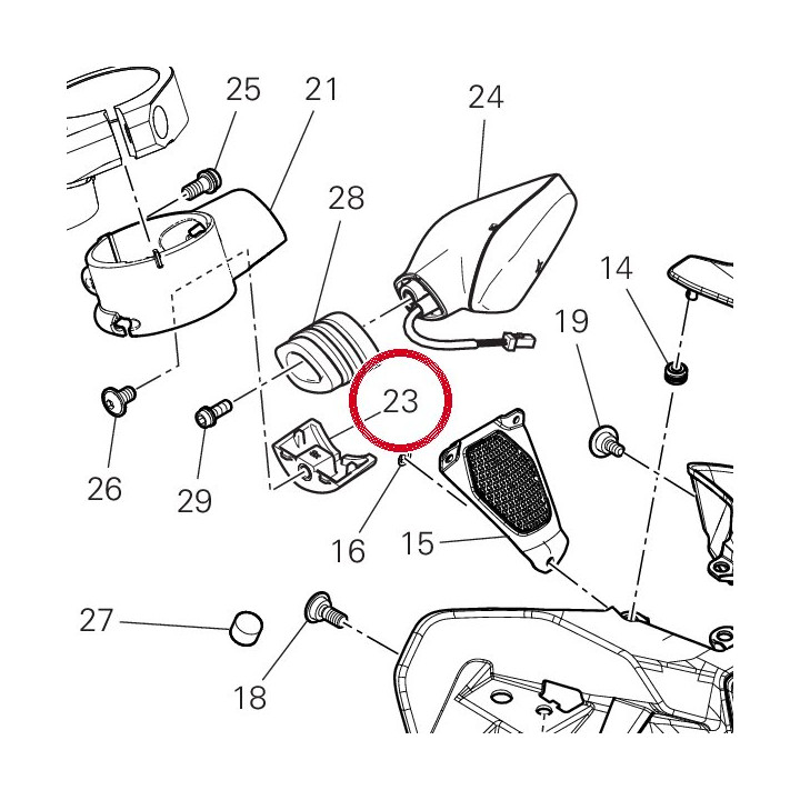 Couvercle gauche 87210812A — réf. 87210812A | Ducati Store