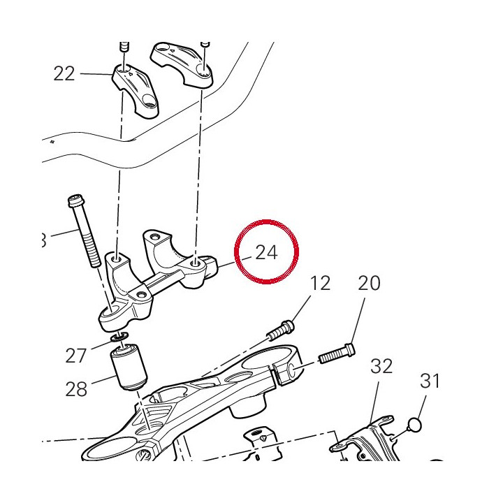 Cavalier guidon, inférieur — réf. 36016501AA | Ducati Store