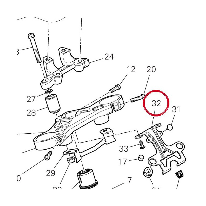 Bride supérieur 8301P701AA — réf. 8301P701AA | Ducati Store