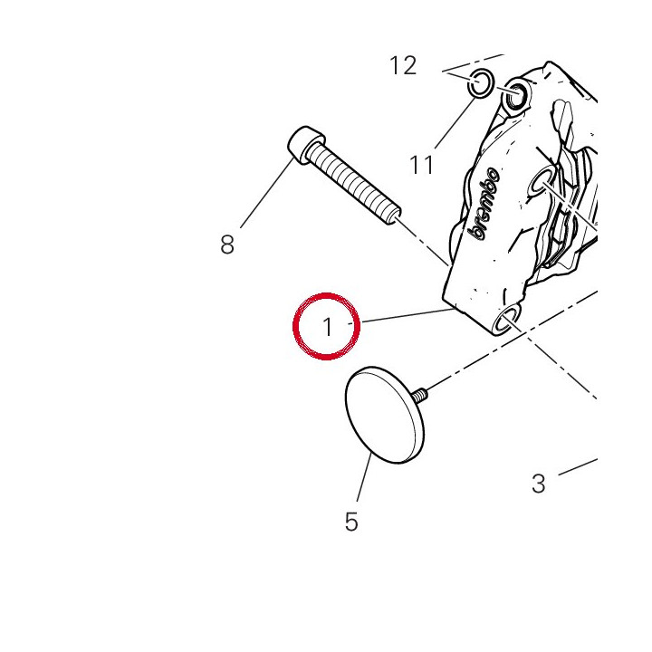 Étrier frein avant droite — réf. 61042301AA | Ducati Store