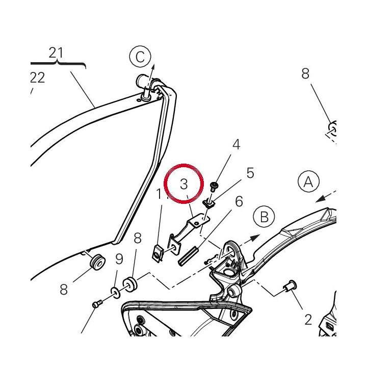 Raccord avant 8301P842AA — réf. 8301P842AA | Ducati Store