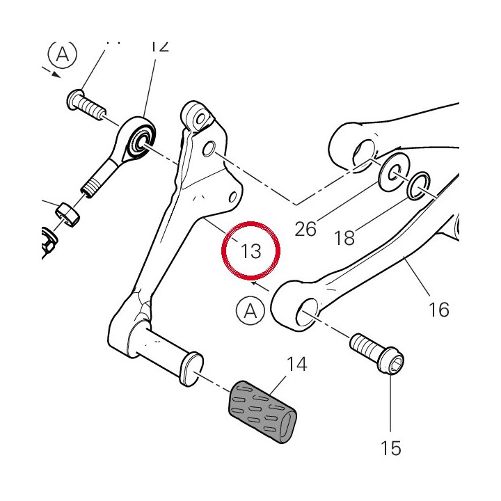 Levier de commande — réf. 45613411AA | Ducati Store