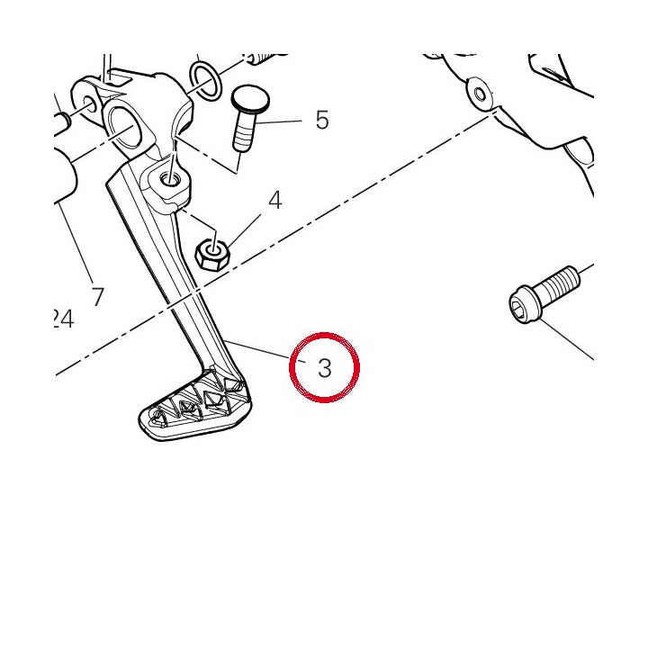 Ensemble levier frein — réf. 45721401BA | Ducati Store