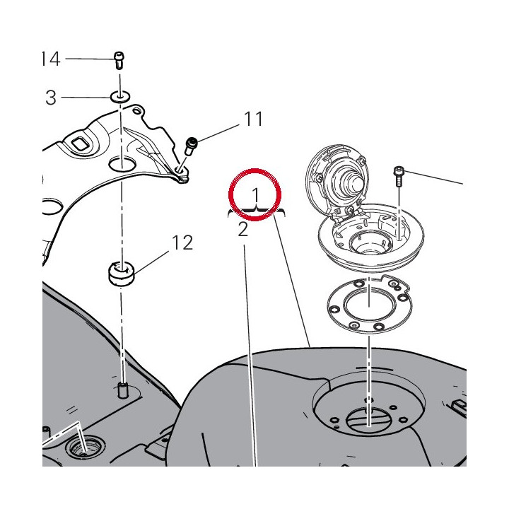 Réservoir carburant — réf. 58613441BA | Ducati Store