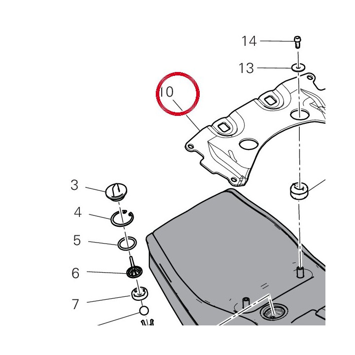 Plaque supérieure — réf. 8291S062AA | Ducati Store