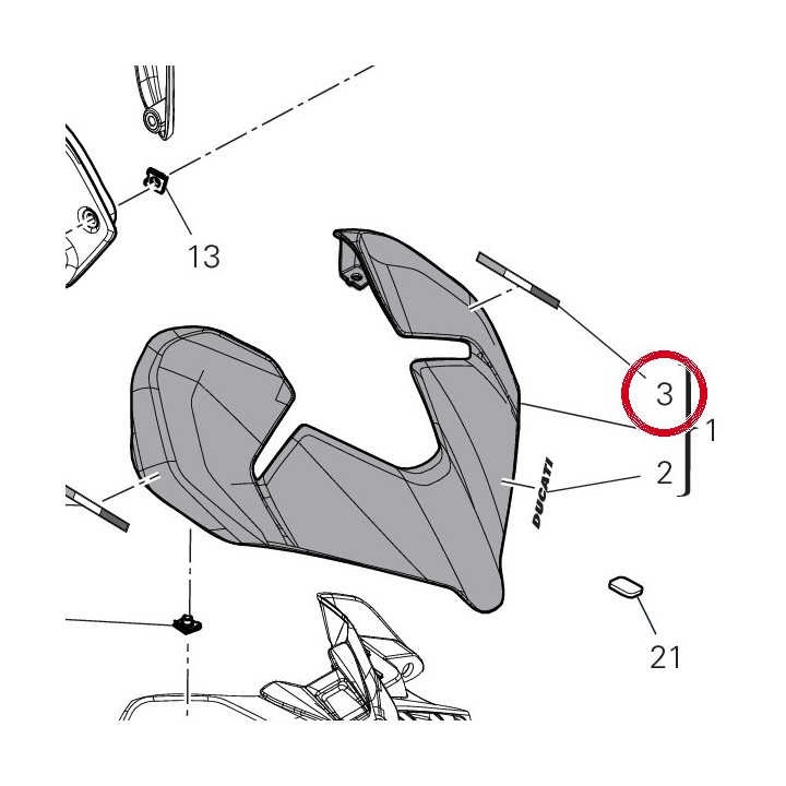 Decalcomanie gauche — réf. 4381O061A | Ducati Store