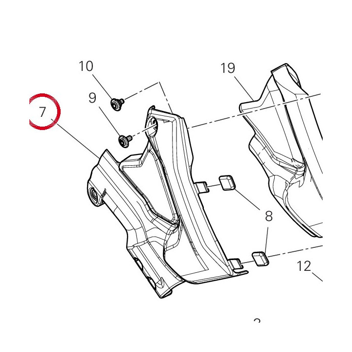Couvercle droit 4601P581A — réf. 4601P581A | Ducati Store
