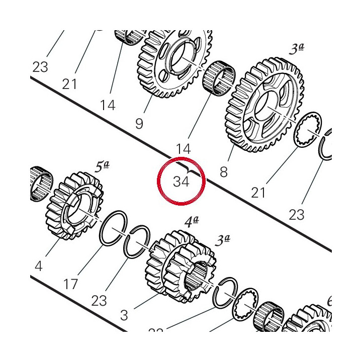 Arbre secondaire complet — réf. 15022311C | Ducati Store