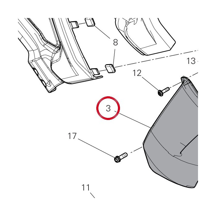 Aile droite supérieure — réf. 4801I392AA | Ducati Store