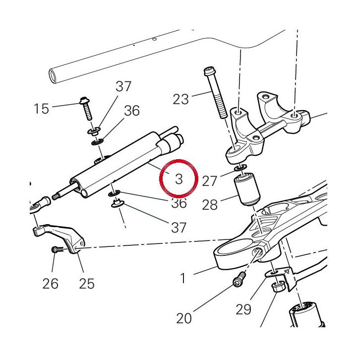 Amortisseur de direction — réf. 36420193A | Ducati Store