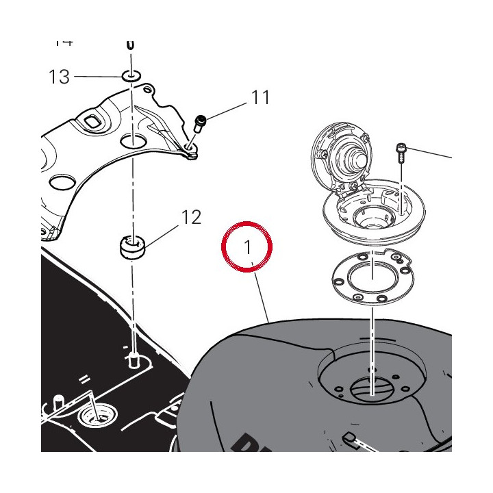 Réservoir carburant — réf. 58613441BH | Ducati Store