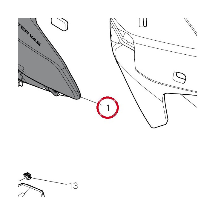 Couvercle droit 4802I562AI — réf. 4802I562AI | Ducati Store