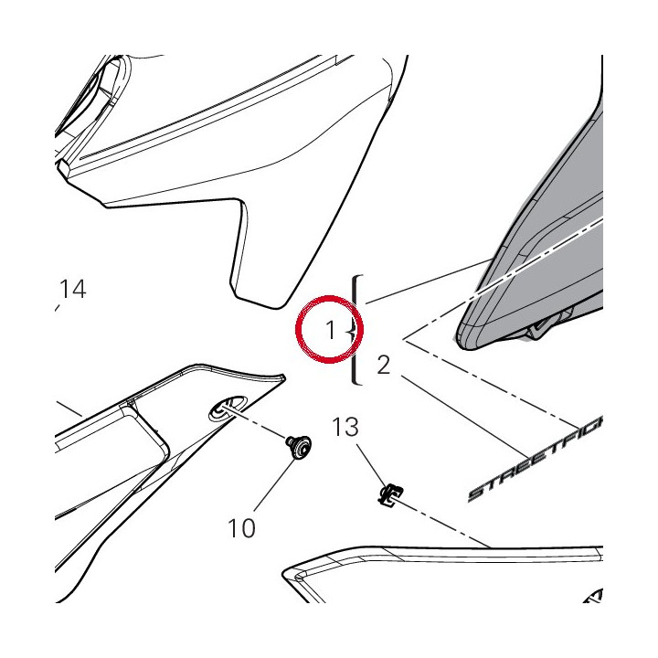 Couvercle gauche 4802I571AB — réf. 4802I571AB | Ducati Store