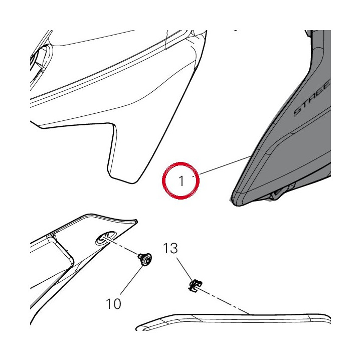 Couvercle gauche 4802I571AI — réf. 4802I571AI | Ducati Store