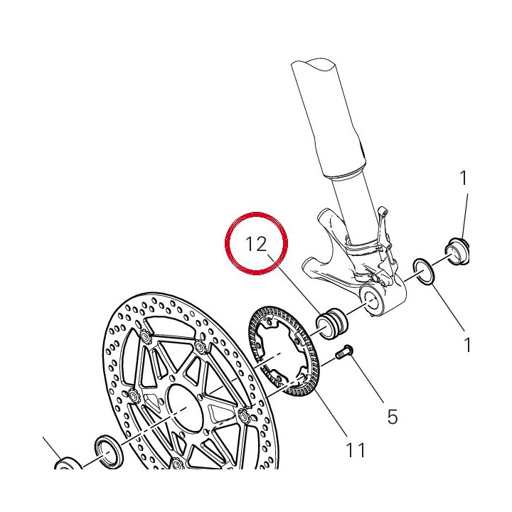 Entretoise gauche. — réf. 71411071AA | Ducati Store
