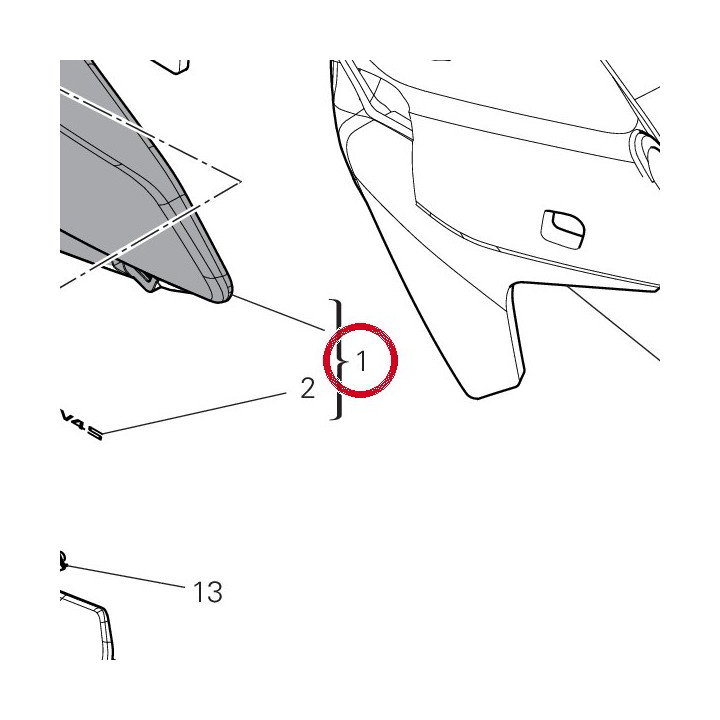 Couvercle droit 4802I561AB — réf. 4802I562AB | Ducati Store