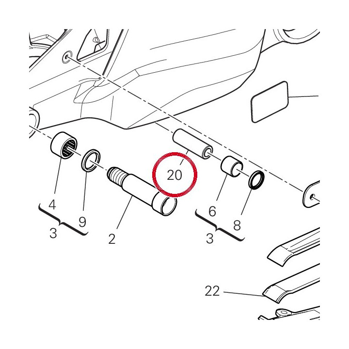 Entretoise long 7131C691A — réf. 7131C691A | Ducati Store