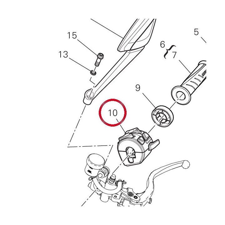 Commutateur gauche 65110571B — réf. 65110571B | Ducati Store