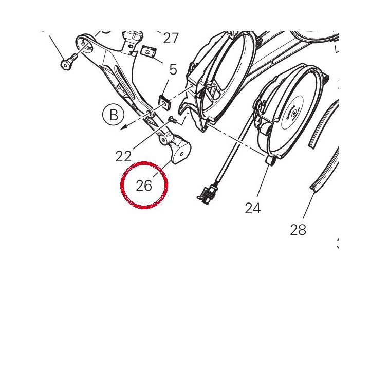 Support droit 82718822A — réf. 82718822A | Ducati Store
