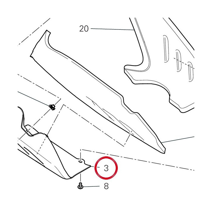 Calotte droit 4602I012AA — réf. 4602I012AA | Ducati Store