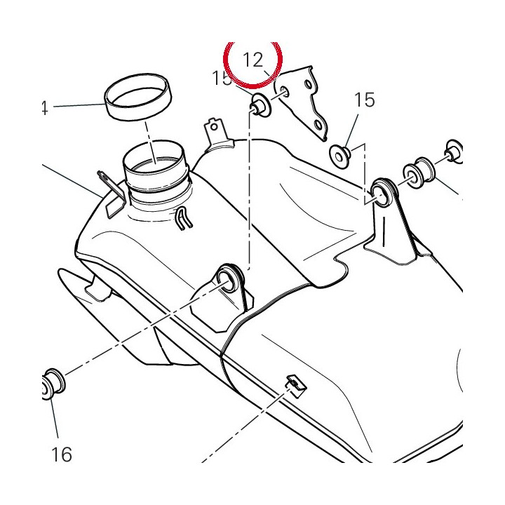 Support silencieux droit — réf. 57610981AA | Ducati Store