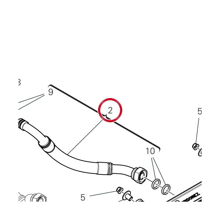 Tuyau de refoulement huile — réf. 54911402A | Ducati Store
