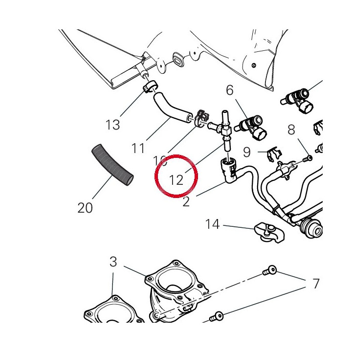 Raccord à trois voies — réf. 81416301A | Ducati Store