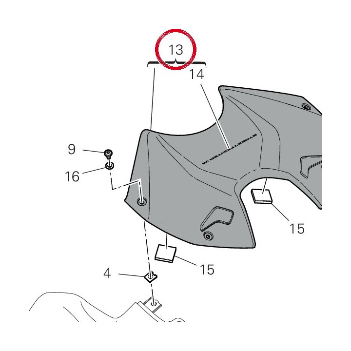 Cache réservoir 4801D692AA — réf. 4801D692AA | Ducati Store