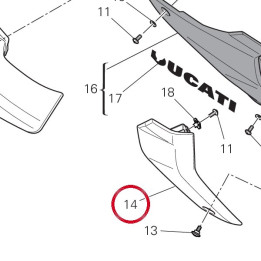 Calotte droit radiateur — réf. 4801A711BB | Ducati Store