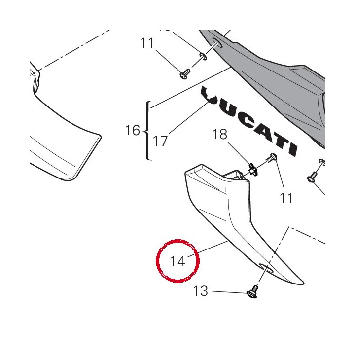 Calotte droit radiateur — réf. 4801A711BB | Ducati Store