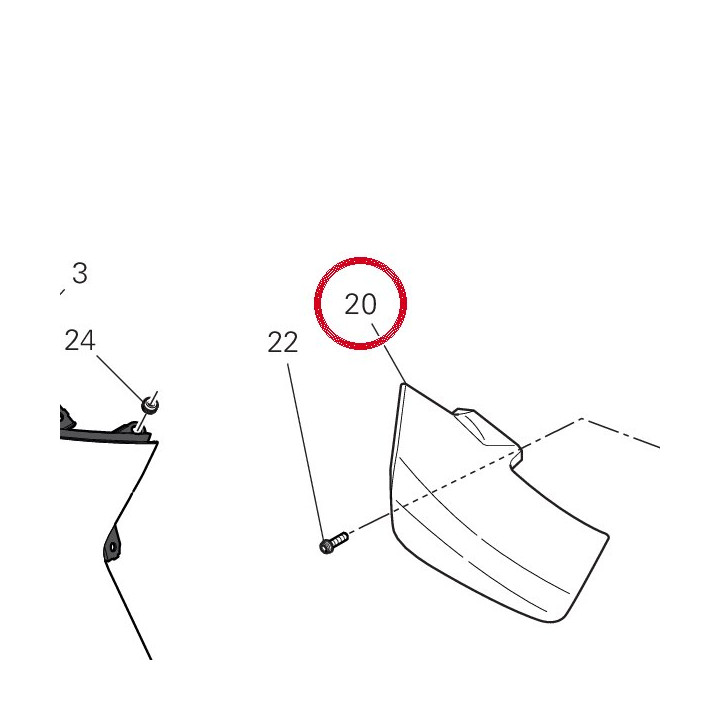 Aile droite supérieure — réf. 480PB111A | Ducati Store