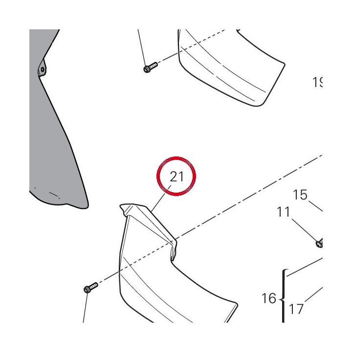Aile droite inférieure — réf. 480PB121A | Ducati Store