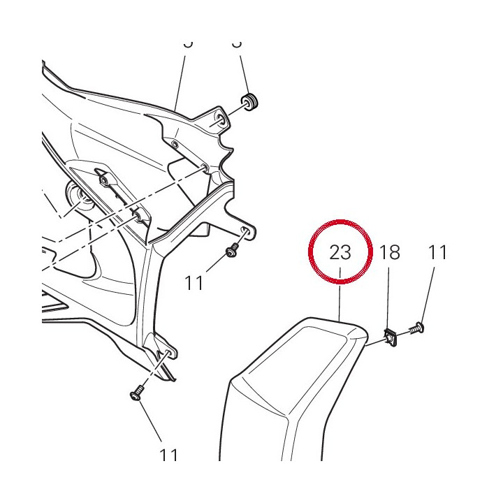 Black rh cover 4801A691BB — réf. 4801A691BB | Ducati Store