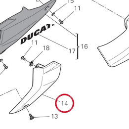Calotte gauche radiateur — réf. 4801A721BB | Ducati Store