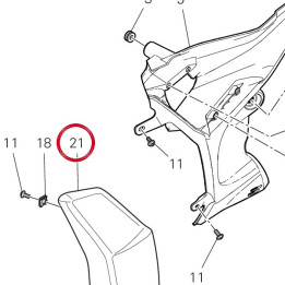 Calotte gauche radiateur — réf. 4801A701BB | Ducati Store