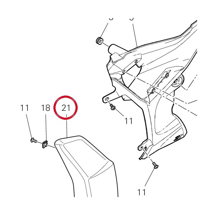 Calotte gauche radiateur — réf. 4801A701BB | Ducati Store