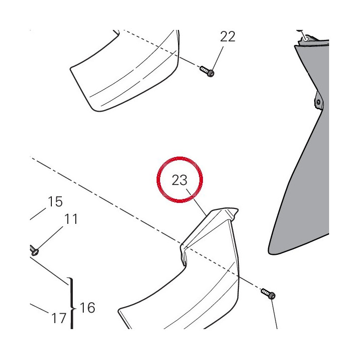 Aile gauche inférieure — réf. 480PB141A | Ducati Store