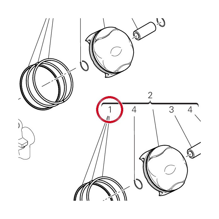 Jeu segments 12120772A — réf. 12120771B | Ducati Store