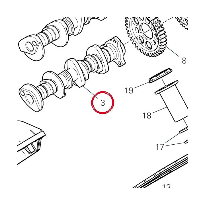 Arbre À cames échappement — réf. 14815562A | Ducati Store