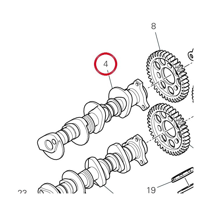 Arbre À cames admission — réf. 14815552A | Ducati Store