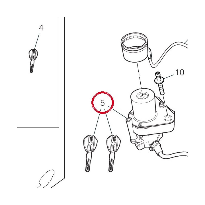 Commutateur À clé 65220331C — réf. 65220331C | Ducati Store