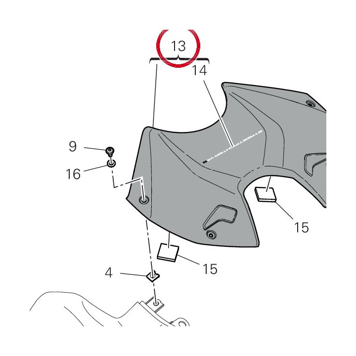 Cache réservoir 4801D692AB — réf. 4801D692AB | Ducati Store
