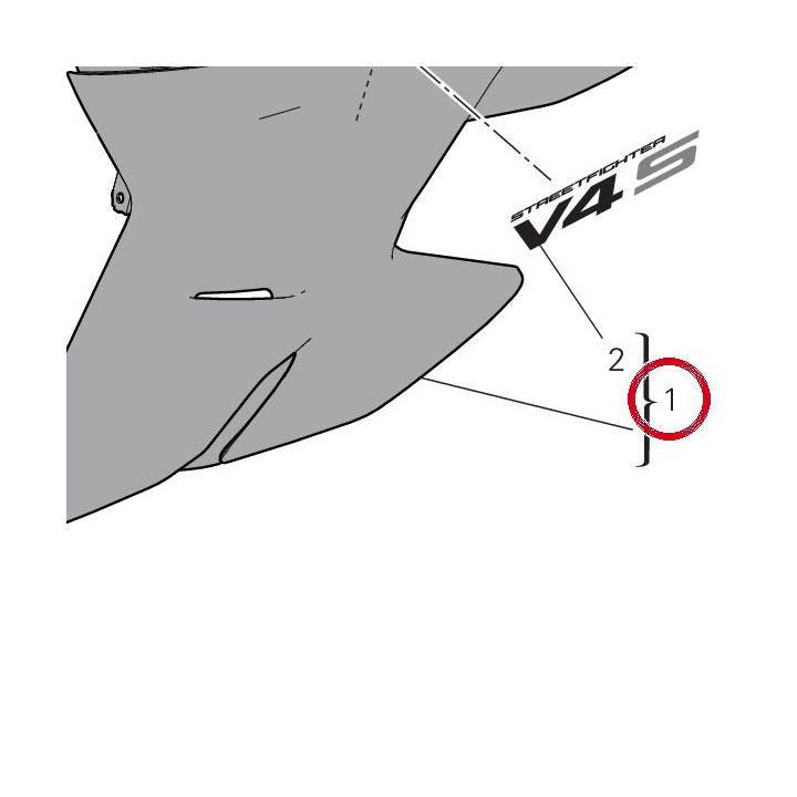 Calotte gauche 4802D711AF — réf. 4802D711AF | Ducati Store