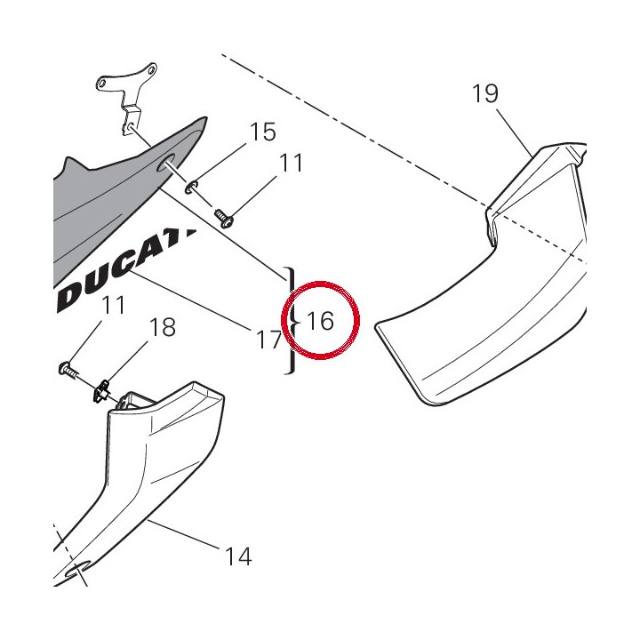 Embout gauche 4801A661BB — réf. 4801A661BB | Ducati Store